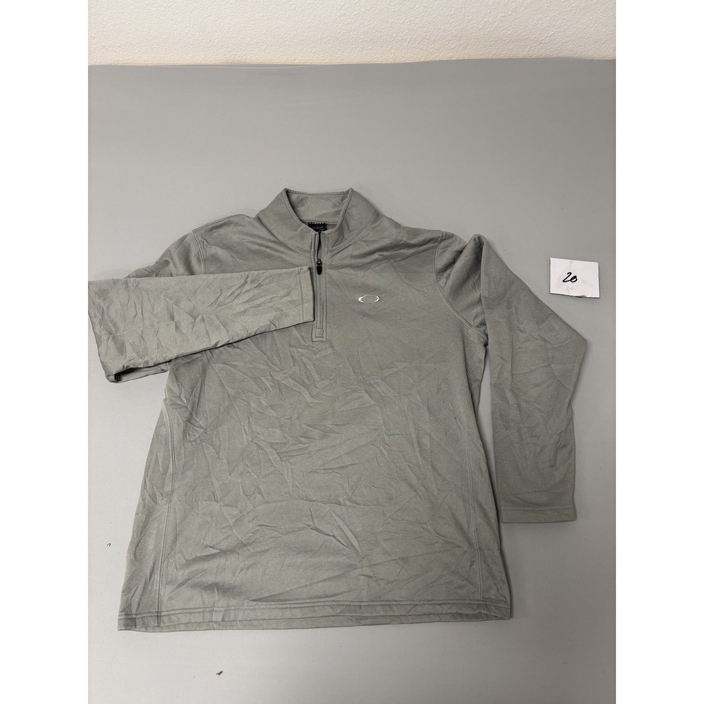 Oakley Men's L/G Regular Fit 1/4 Zip Pullover Activewear Top Grey Thailand